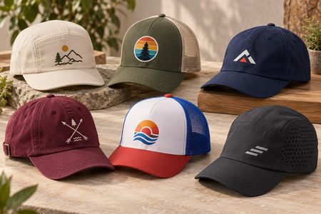 Custom baseball caps in different models and materials