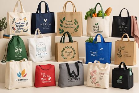 Custom shopper bags in different models, colours and styles