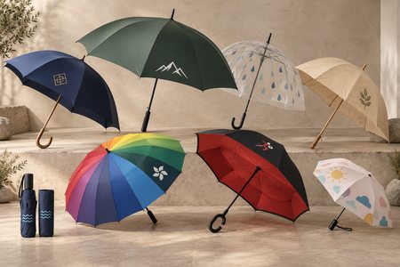 Promotional umbrellas in different models, colours and sizes