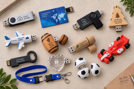 Custom USB flash drives in different models and materials