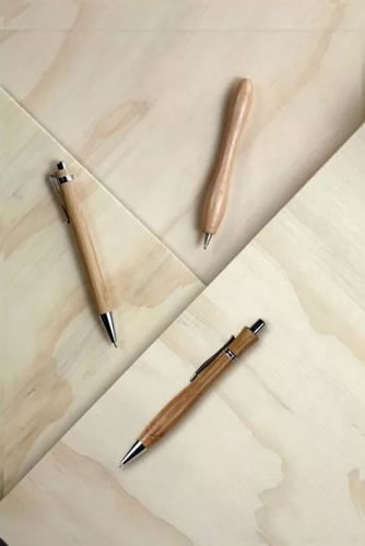 engraved wooden pen