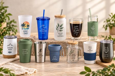 Personalised cups in different models and materials