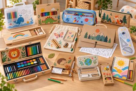 Different Personalised Drawing sets and materials with colourful designs for children