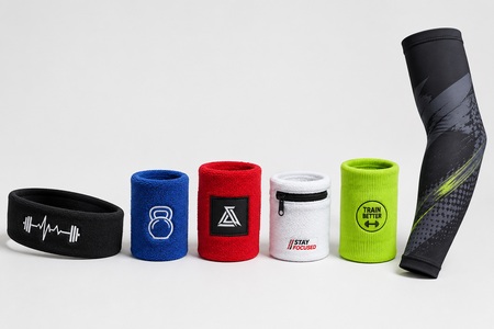 Personalised sports wristbands with headband and arm sleeve