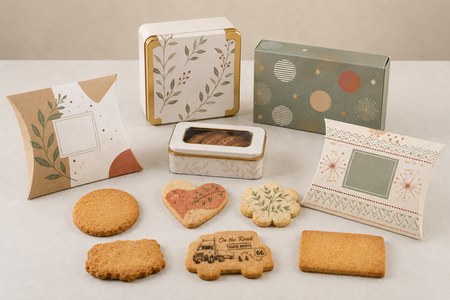Personalized cookies comparison by shapes and packaging