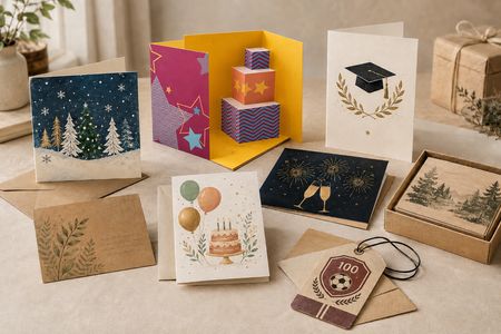 Custom greeting cards in different formats and for different occasions