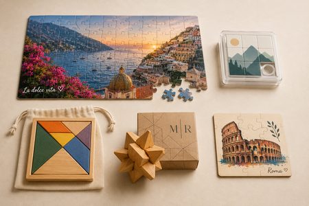 Personalized puzzles in different models on a neutral background