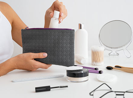 printed toiletry bags