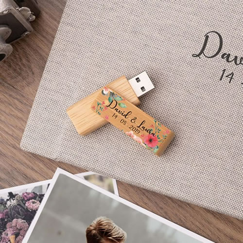 wooden custom USB drives